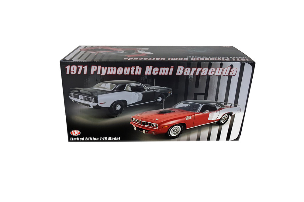 1971 Plymouth Hemi Barracuda Hardtop, Red with White and Black