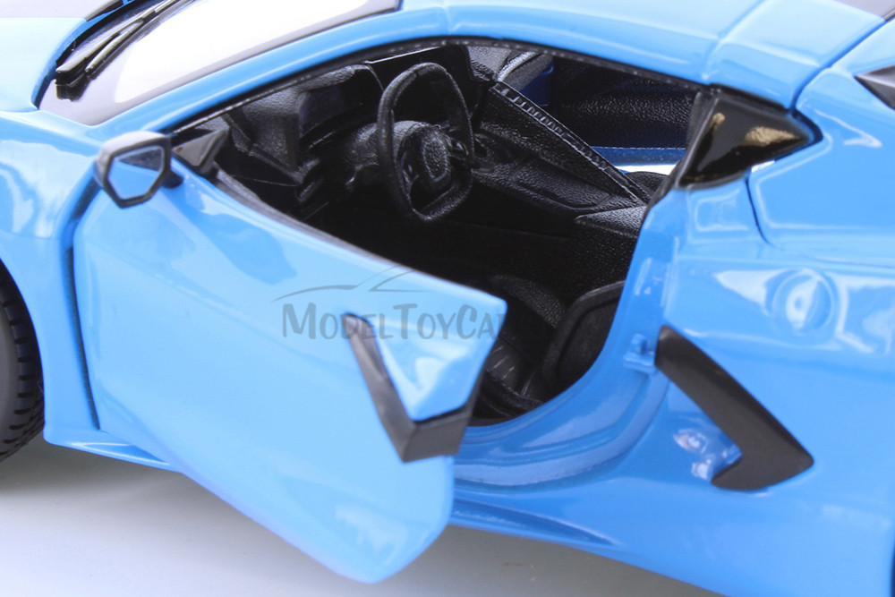 2020 Chevy Corvette Stingray Coupe Z51, Blue - Showcasts 34527D4 - 1/24 scale Diecast Model Toy Car (1 car, no box)