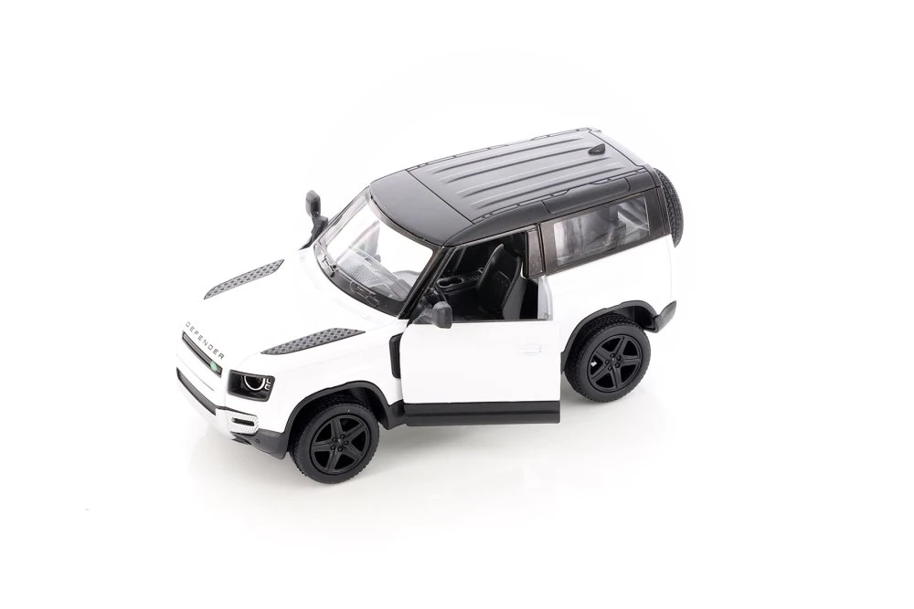 Land Rover Defender 90, White - Kinsmart 5428D - 1/36 scale Diecast Model Toy Car