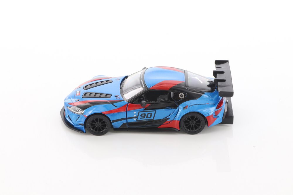 Toyota GR Supra Racing Concept Hardtop with Decals, Blue - Kinsmart 5421DF - 1/36 scale Diecast Car