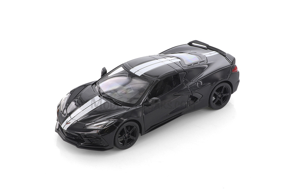 2020 Chevy Corvette Stingray Coupe Z51, Black - Showcasts 34527D4 - 1/24 scale Diecast Model Toy Car (1 car, no box)