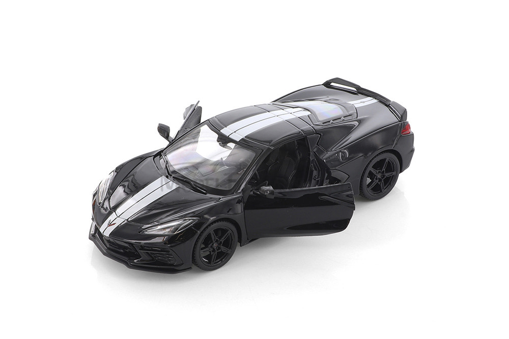 2020 Chevy Corvette Stingray Coupe Z51, Black - Showcasts 34527D4 - 1/24 scale Diecast Model Toy Car (1 car, no box)