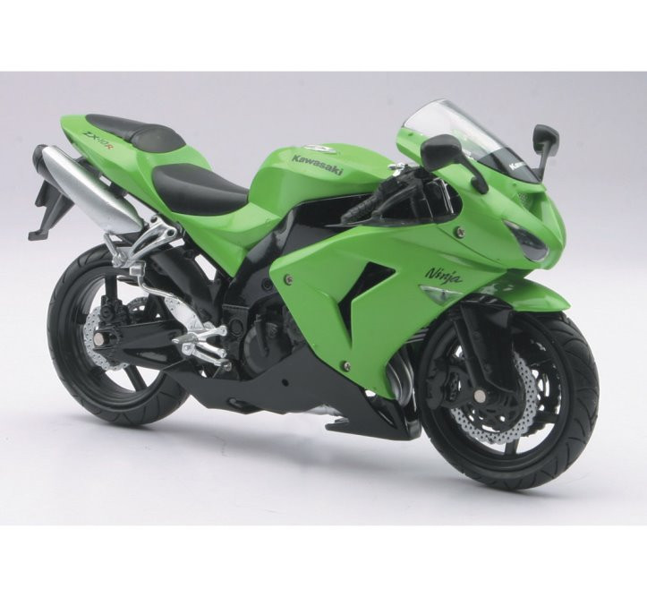 Kawasaki ZX-10R, Green - New Ray 42443A - 1/12 scale Model Toy Motorcycle