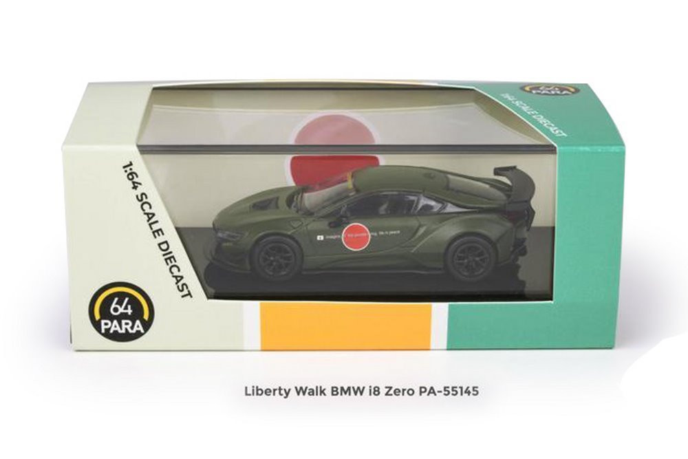 BMW i8 Zero Liberty Walk Hardtop, Green - Paragon PA55145GN - 1/64 scale Diecast Model Toy Car