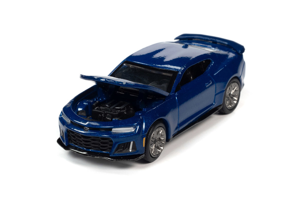 2018 Chevy Camaro ZL1, Hyper Blue - Auto World AWSP059/24A - 1/64 scale Diecast Model Toy Car