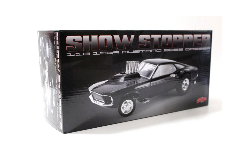 1969 Ford Mustang Gasser Show Stopper, Triple Gloss Black - GMP 18932B - 1/18 scale Diecast Car