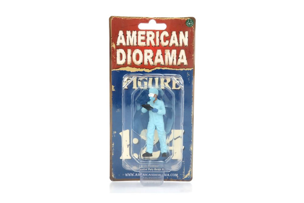 Hazmat Crew - Figure IV, Blue - American Diorama 76370 - 1/24 scale Figurine - Diorama Accessory
