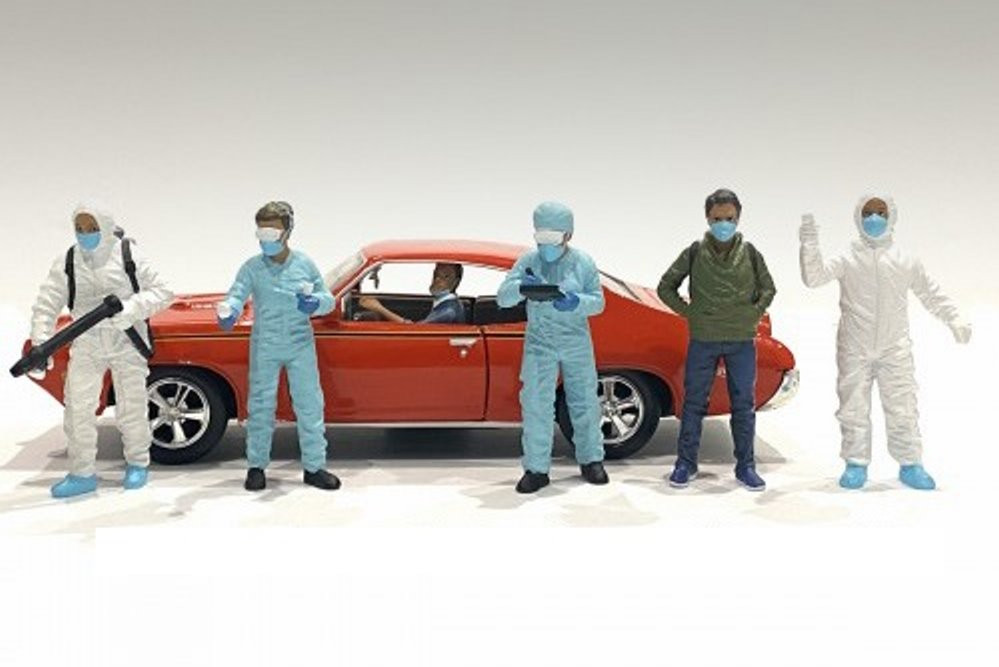 Hazmat Crew - Figure II, Blue - American Diorama 76368 - 1/24 scale Figurine - Diorama Accessory