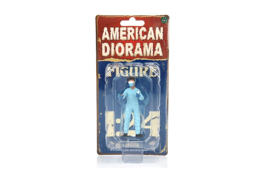 Hazmat Crew - Figure II, Blue - American Diorama 76368 - 1/24 scale Figurine - Diorama Accessory