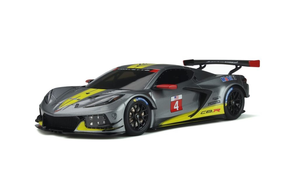 2020 Chevy Corvette C8.R, Gray and Yellow - GT Spirit GT307 - 1/18 scale Resin Model Toy Car