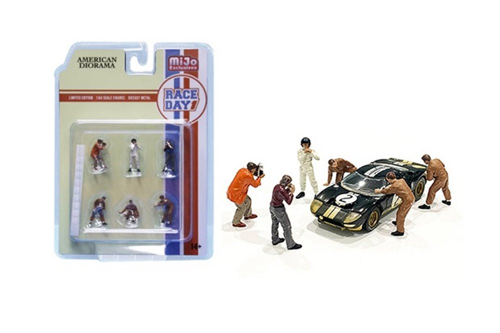 Race Day I Figure Set, Multi- American Diorama 76475MJ - 1/64 scale  Figurine - Diorama Accessory