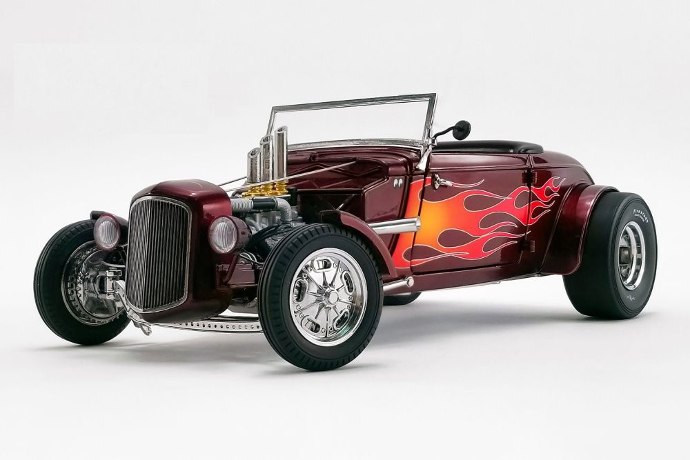 1934 Hot Rod Roadster, Brandywine Red Metallic with Flames - GMP