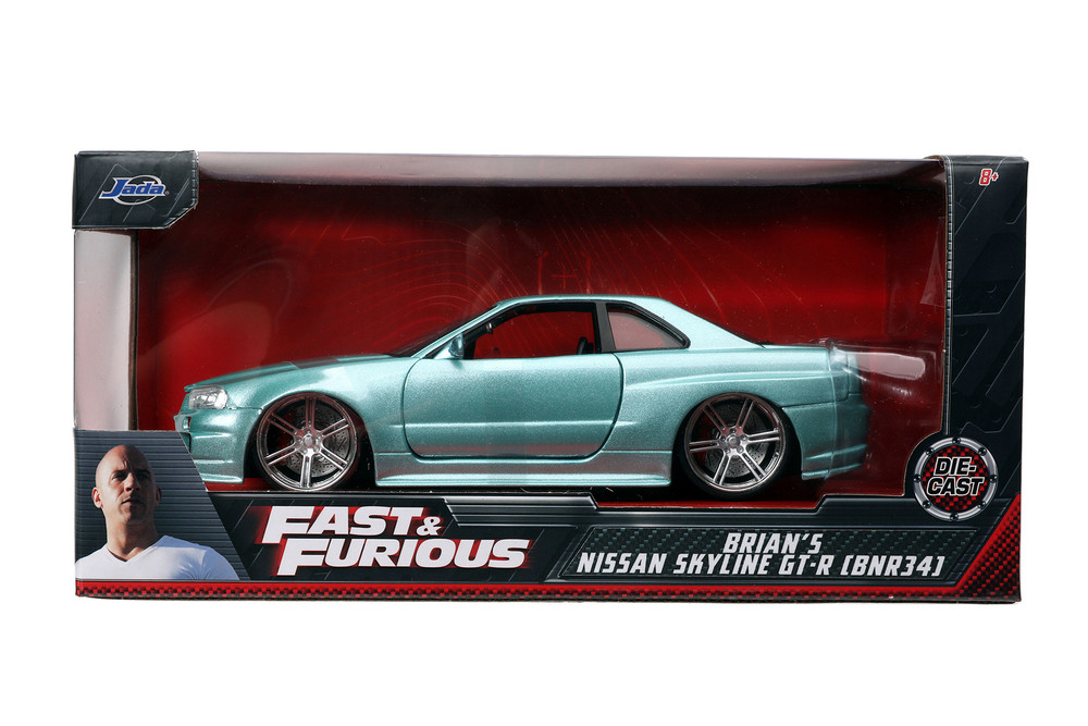 Jada Toys ブライアンニッサンスカイライン GT-R (BNR34) 1/24 Jada Fast & Furious Brian's Nissan Skyline GT-R BNR34
