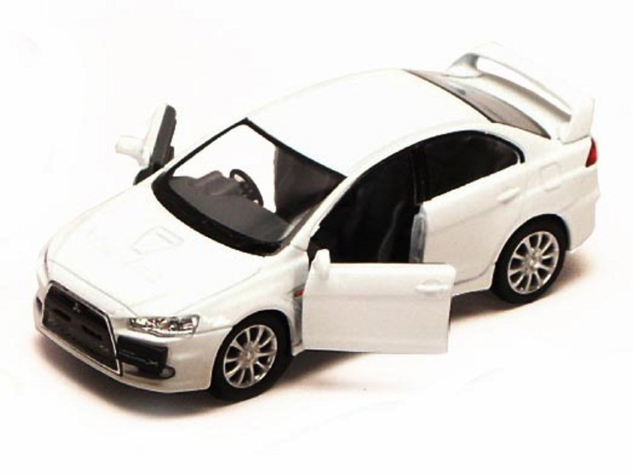 2008 Mitsubishi Lancer Evolution X, White - Kinsmart 5329D - 1/36 scale Diecast Model Toy Car (Brand New, but NOT IN BOX)