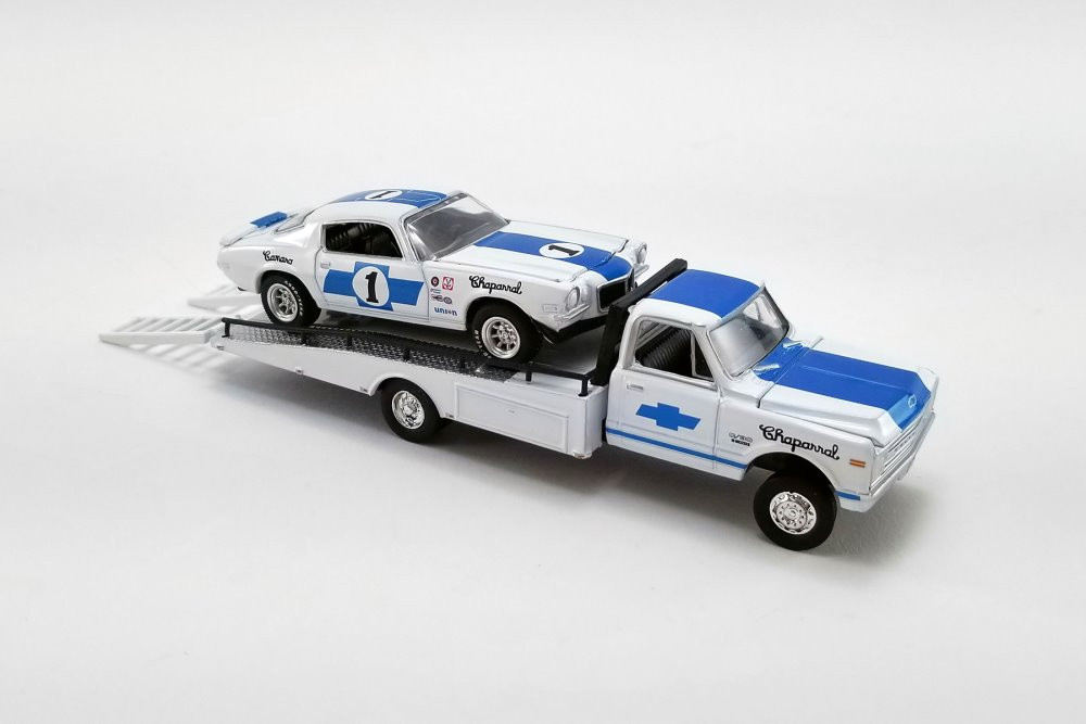 1967 Chevy C-30 Ramp with 1970 Chevy Trans Am Camaro #151344 - 1/64 scale Diecast Model Toy Car