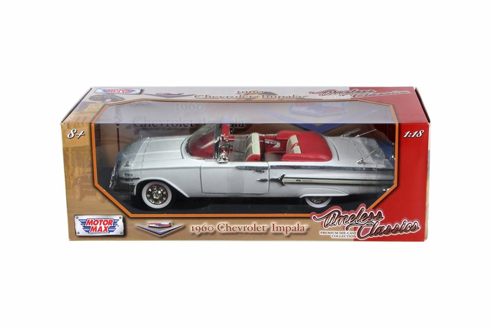 1960 Chevy Impala Convertible, White - Motor Max 73110TC/W - 1/18 Scale Diecast Model Toy Car