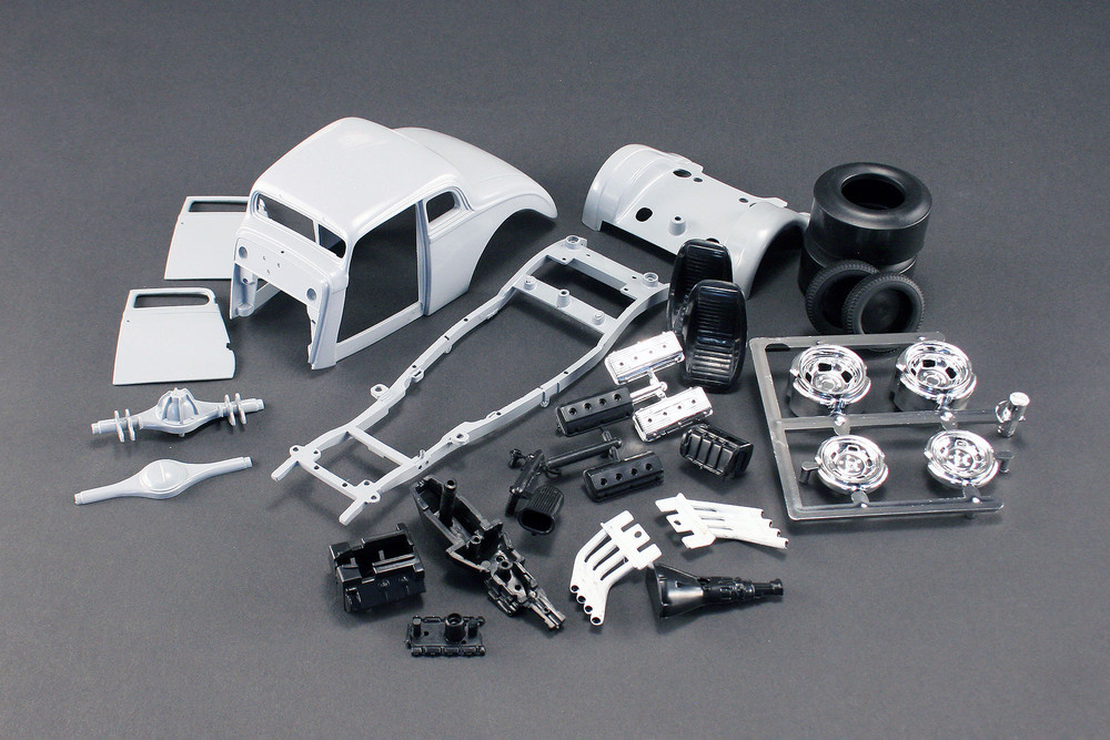 Flamed 1933 Gasser (Build Your Own Model Kit), Red - Acme