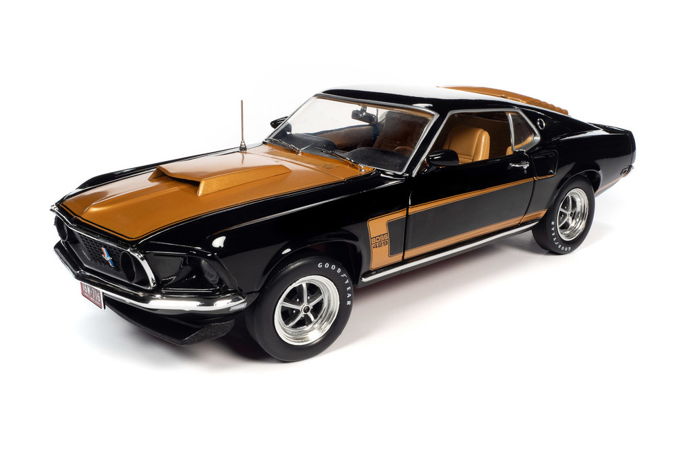 1969 Ford Mustang Boss 429 Fastback, Raven Black and gold - Auto