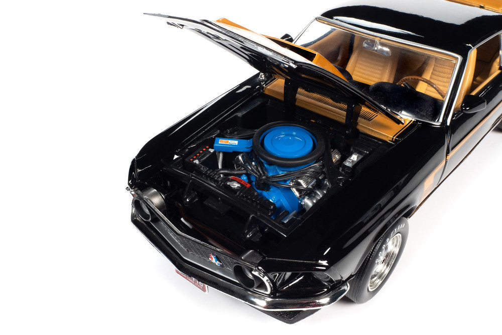 1969 Ford Mustang Boss 429 Fastback, Raven Black and gold - Auto