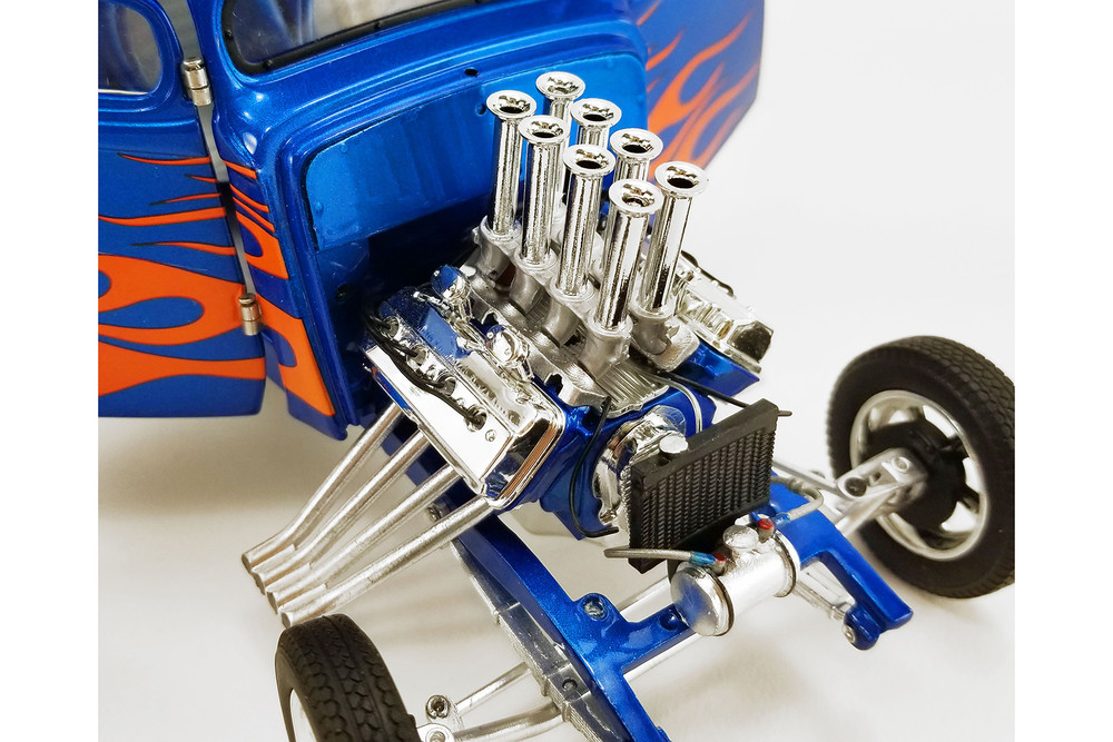 Flamed 1933 Gasser, Blue and yellow - Acme A1800918 - 1/18 scale