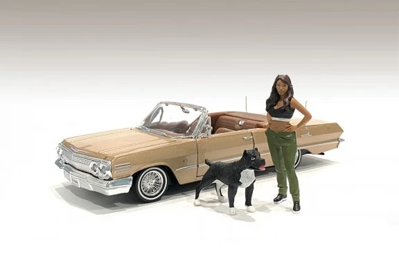Lowriderz Figure IV, Black and Green - American Diorama 76276AD - 1/18 Figurine - Diorama Accessory