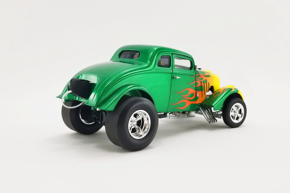 Rat Fink 1933 Willys Gasser, Green and Yellow - Acme A1800917 - 1/18 scale Diecast Model Toy Car