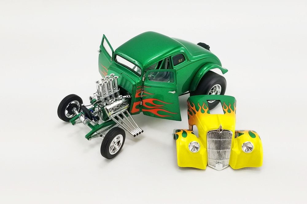 Rat Fink 1933 Willys Gasser, Green and Yellow - Acme A1800917 - 1