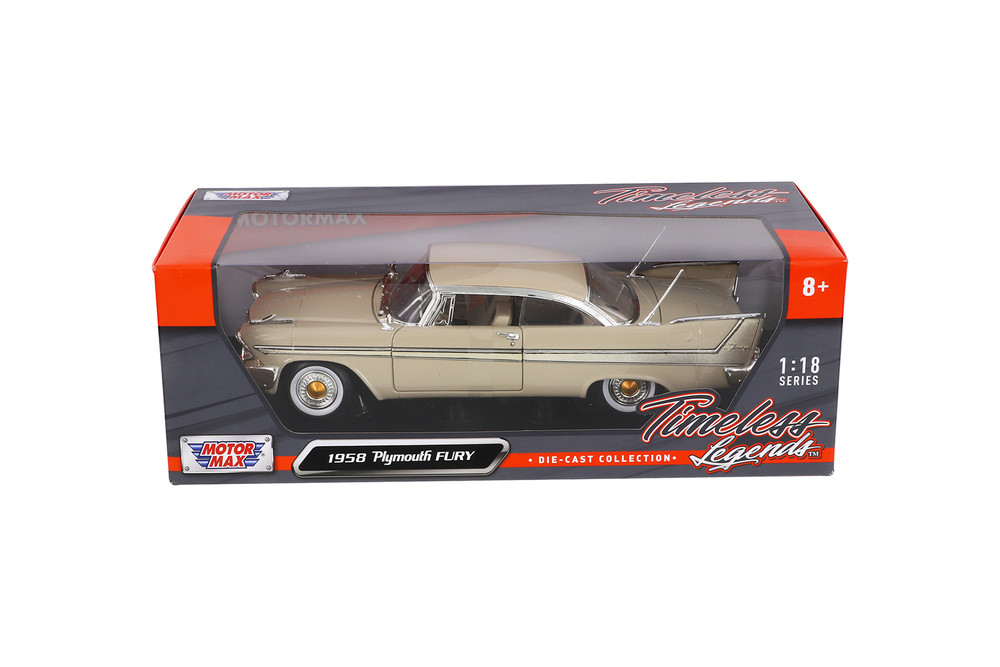 1958 PLYMOUTH FURY ゴールド マックツールコラボ 1958 Plymouth Fury Iceberg White with Gold Stripes 