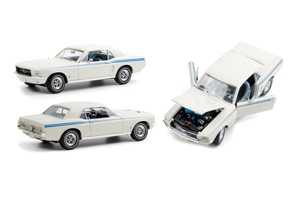 1967 Ford Mustang Coupe Indy Pacesetter Special, White - Greenlight 13584 - 1/18 Diecast Car