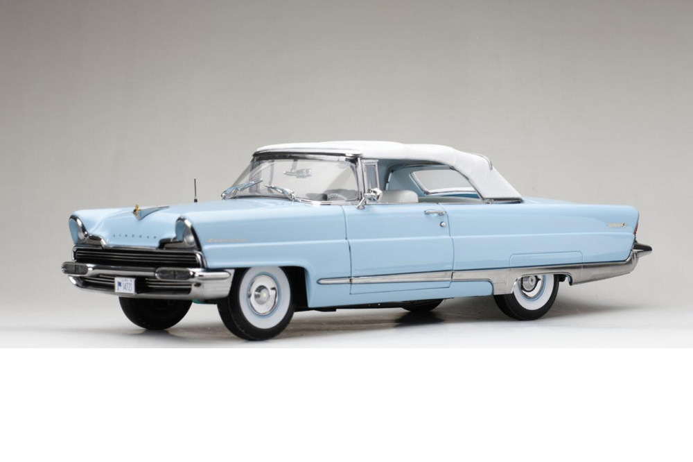 1956 Ford Lincoln Premiere Closed Convertible, Blue & White - Sun