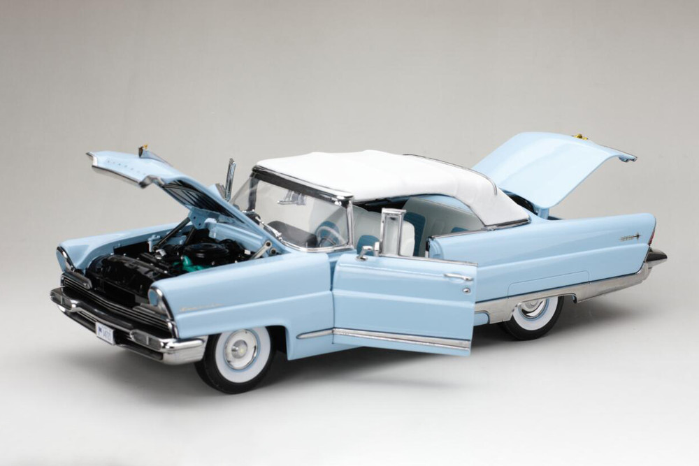 1956 Ford Lincoln Premiere Closed Convertible, Blue & White - Sun Star 4721  - 1/18 Diecast Car