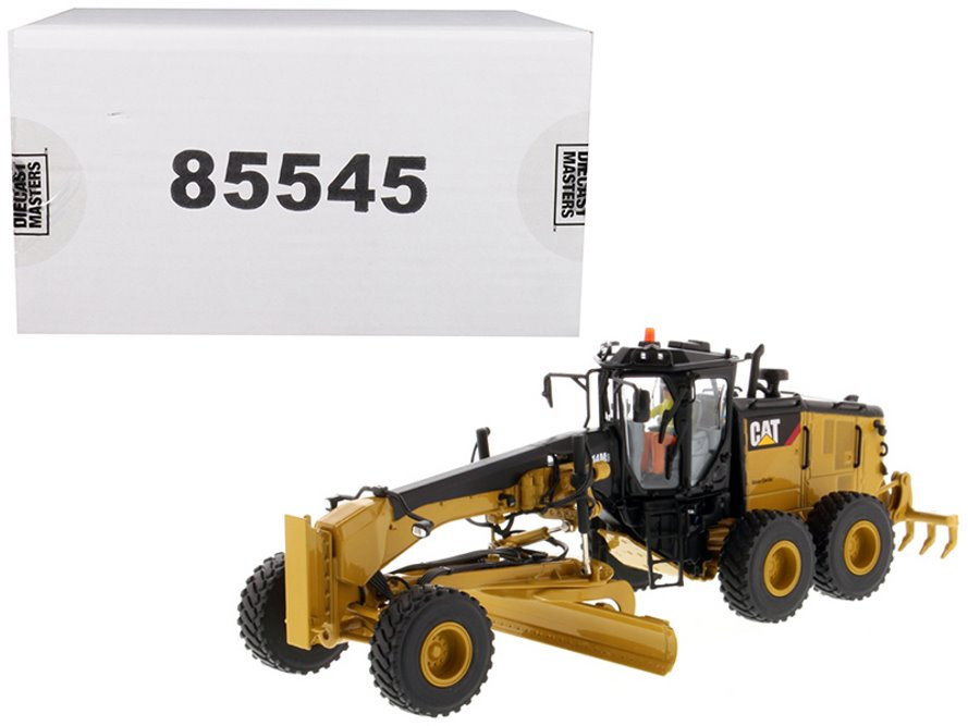 Dm-Models - Caterpillar Cat24 Ruspa Livellatrice Gommata - Scraper Tractor Motor Grader Yellow Black - – Modellautos, Modellbausätze & Sammler