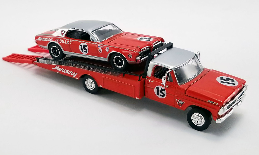 1967 Mercury Cougar and Parnelli Jones Ford F-350 Ramp  51343 - 1/64 scale Diecast Model Toy Car