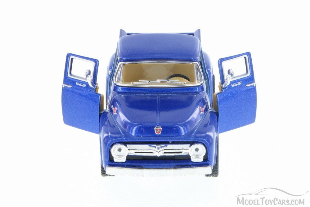 1956 Ford F-100 Pickup, Blue - Kinsmart 5385D - 1/38 Scale Diecast Model Toy Car
