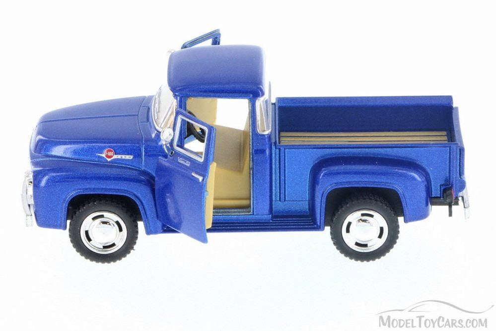 1956 Ford F-100 Pickup, Blue - Kinsmart 5385D - 1/38 Scale Diecast Model Toy Car