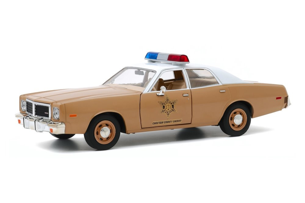 1975 Dodge Coronet Choctaw County Sheriff, Brown and White - Greenlight 84097 - 1/24 Diecast Car