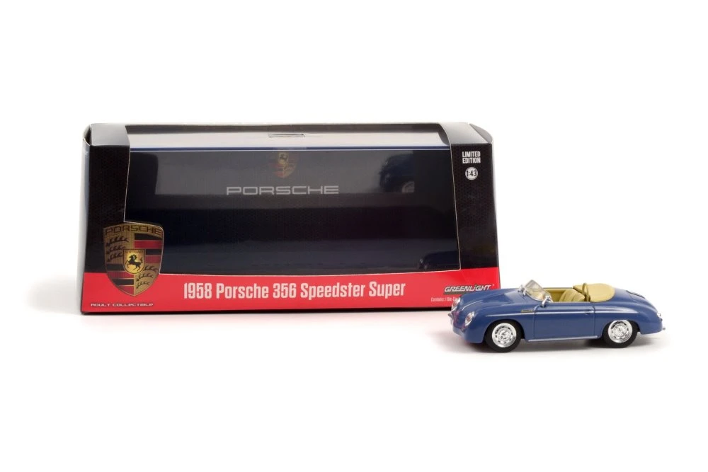 1958 Porsche 356 Speedster Super, Aquamarine Blue - Greenlight 86598 - 1/43 scale Diecast Car