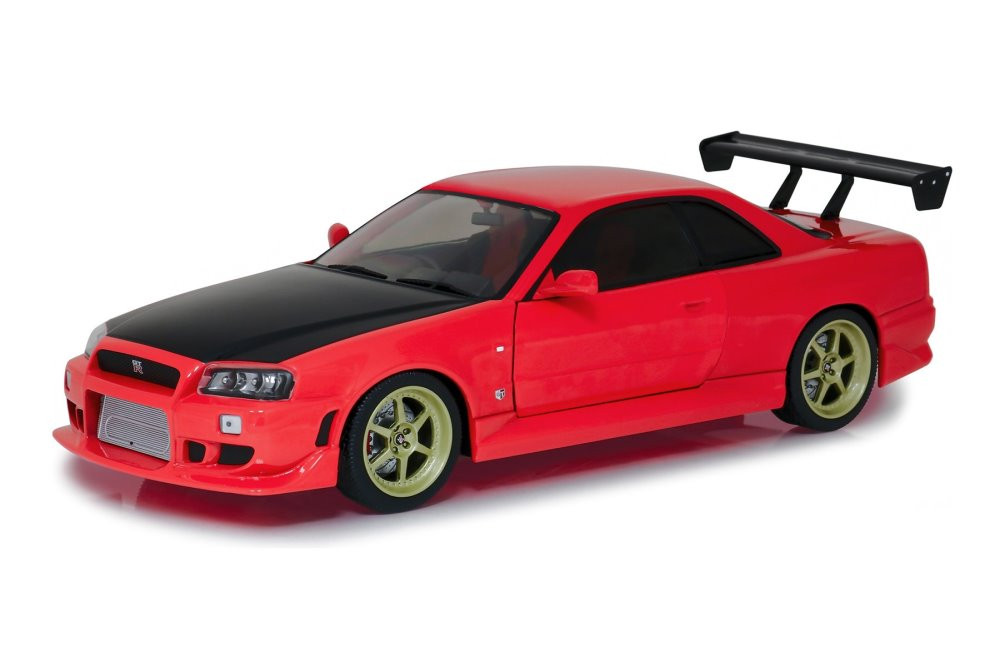 1999 Nissan Skyline GT-R R34 , Red and Black - Greenlight 19052 - 1/18  scale Diecast Model Toy Car