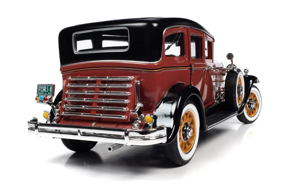 1931 Peerless Master 8 Sedan, Cinnamon Red and Black - Auto World AW284 - 1/18 scale Diecast Car