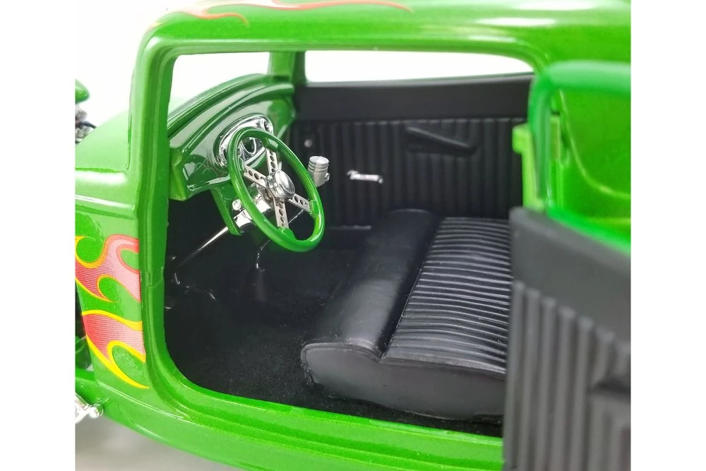 Rat Fink 1932 Ford Blown 3 Window Hot Rod, Green - Acme A1805019 - 1/18 scale Diecast Model Toy Car