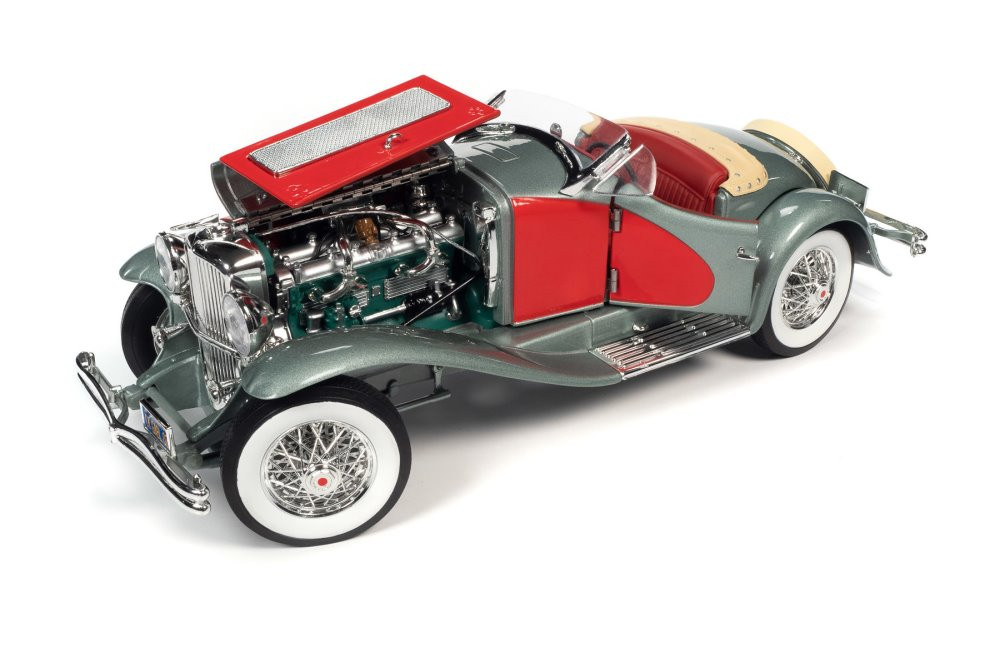 1935 Duesenberg SSJ Speedster, Silver and Red - Auto World AW279 - 1/18  scale Diecast Model Toy Car