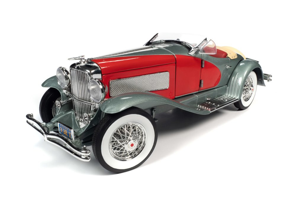 1935 Duesenberg SSJ Speedster, Silver and Red - Auto World AW279 - 1/18  scale Diecast Model Toy Car