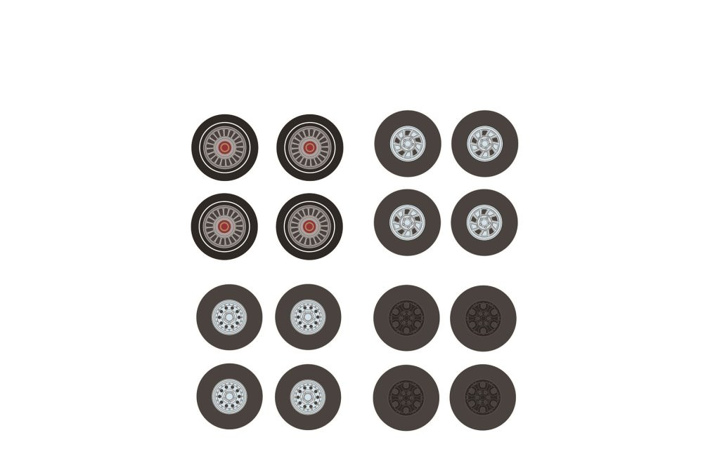 Auto Body Shop - Ford Bronco - rubber tires multipack-  16090B/48 - 1/64 scale Diecast Accessories