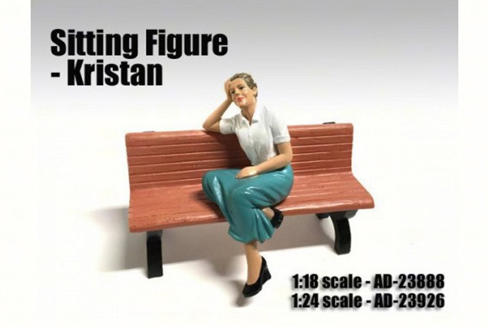 Sitting Kirstan Figurine, American Diorama 23926 - 1/24 Scale Collectible Hobby Accessory