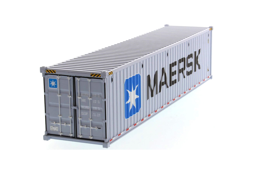 40' Dry Goods Sea Shipping Container "MAERSK", Gray - Diecast Masters 91027E - 1/50 scale Plastic Replica