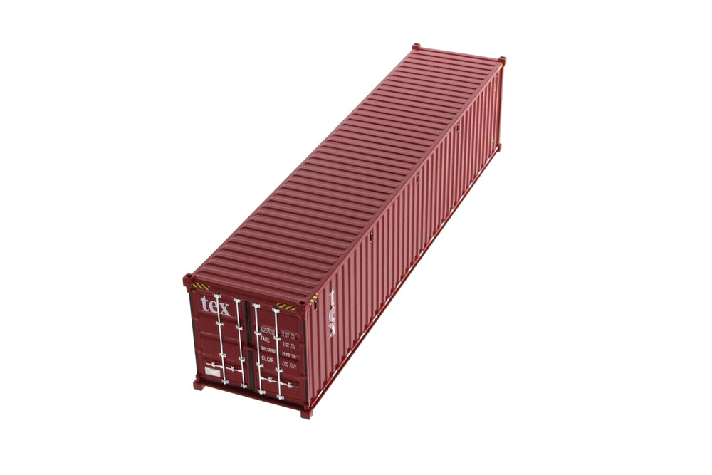 40' Dry Goods Sea Shipping Container 'TEX', Burgundy - Diecast Masters 91027A, 1/50 Plastic Replica
