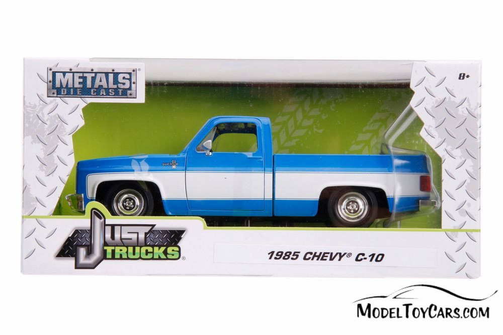 ミニカー Jada Toys 1985 CHEVY C-10 (BLUE/WHITE) 1985 Chevy C10 Pickup Stock, Glossy Blue and White - Jada 31606