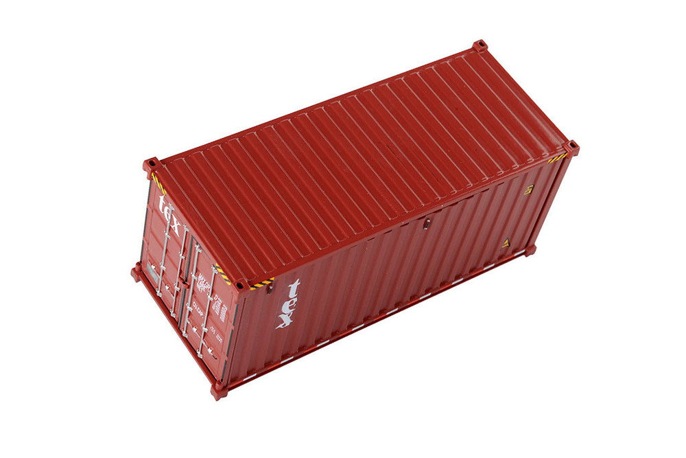 20' Dry Goods Sea Shipping Container 'TEX', Burgundy - Diecast Masters  91025A, 1/50 Plastic Replica