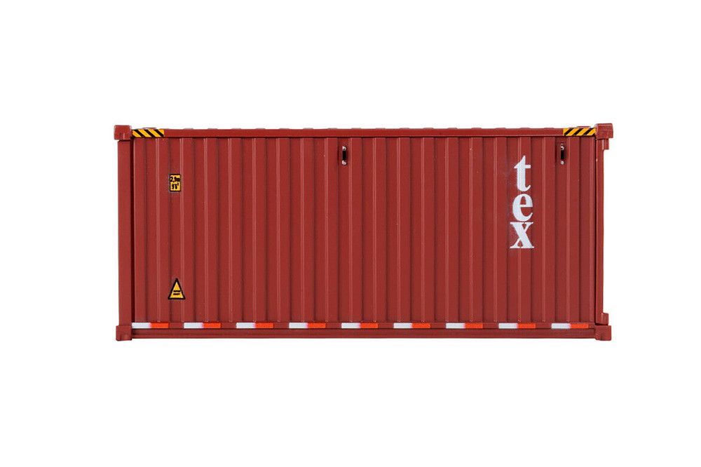 20' Dry Goods Sea Shipping Container 'TEX', Burgundy - Diecast Masters  91025A, 1/50 Plastic Replica