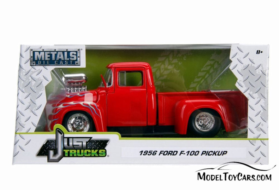 1956 Ford F-100 Pick Up Truck with Engine Blower, Glossy Red